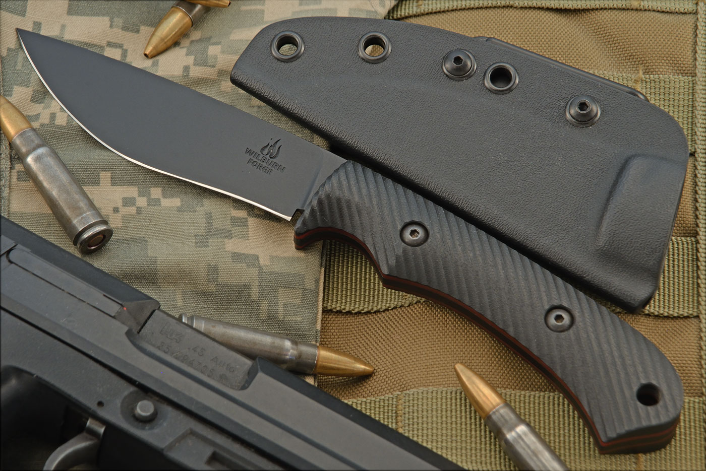 Predator Belt Knife with Microtextured Black G-10 - 52100