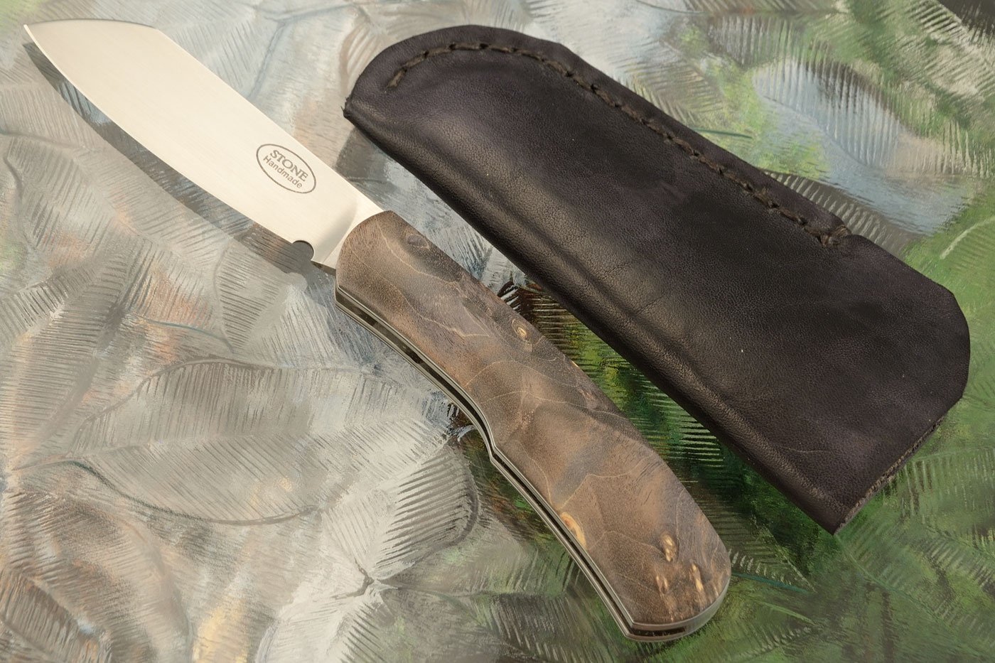 Gunstock Slipjoint with Maple Burl - N690
