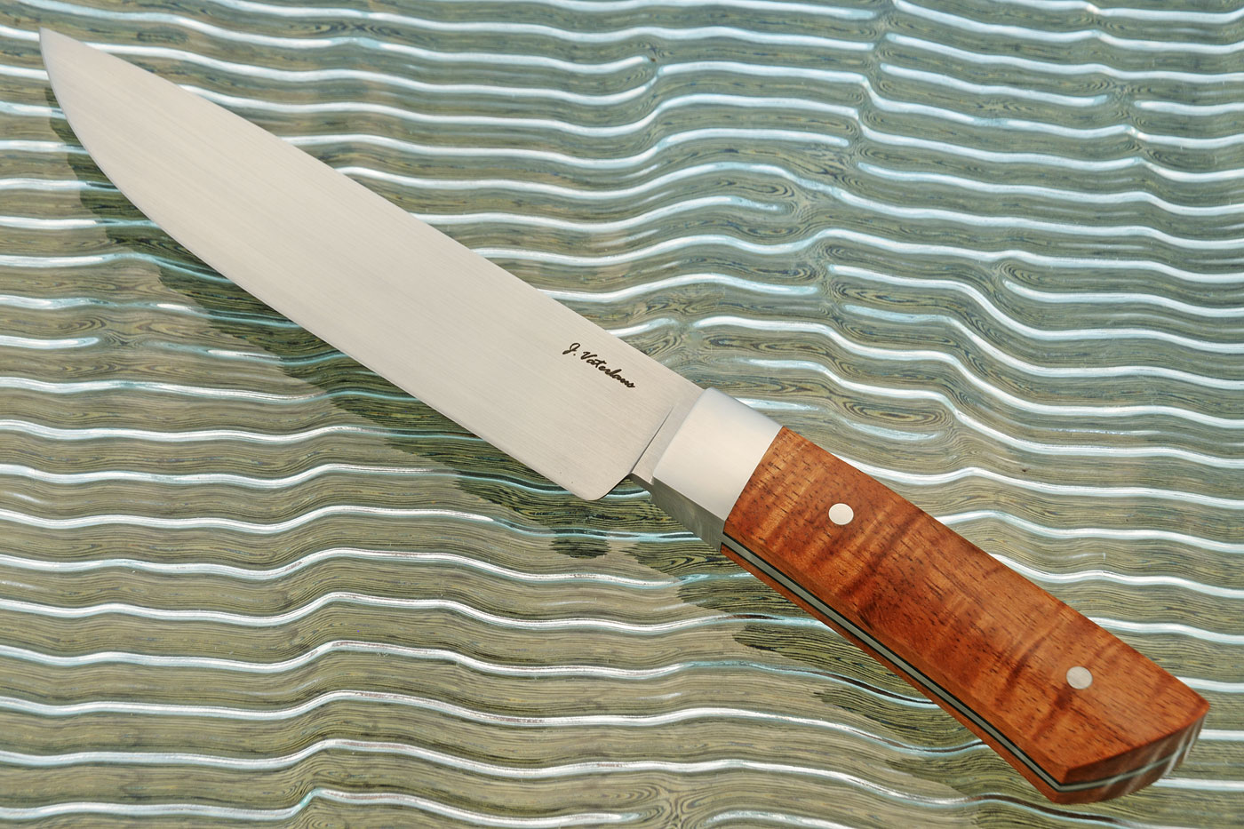 Forged Camp Knife with Curly Koa