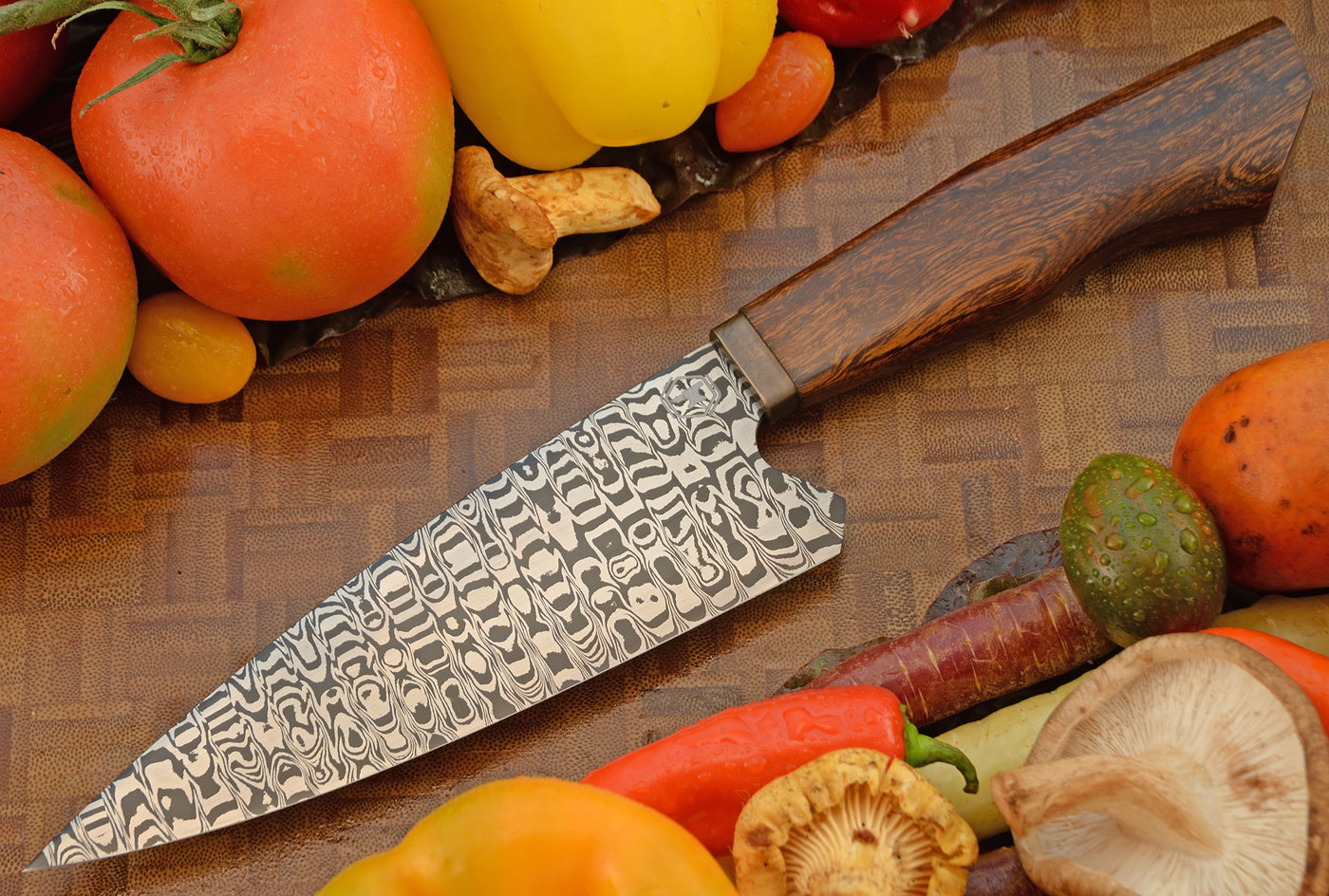 Damascus Chef's Knife (6-3/4 in.) with Desert Ironwood