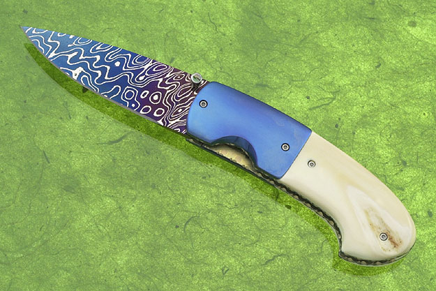 Blued Damascus Warthog Folder