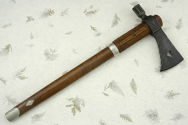 Leather Wrapped Octagon Hammer Poll with Curly Maple