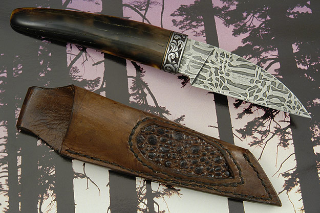 Engraved Gent's Damascus Wharncliffe