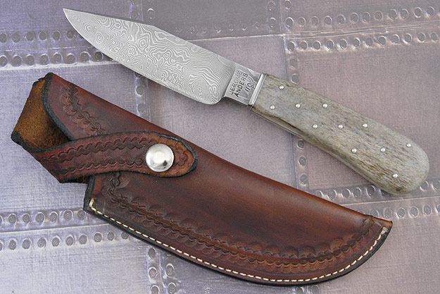 Damascus and Giraffe Belt Knife