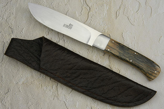 Deep Belly Drop Point Hunter with Mammoth Ivory