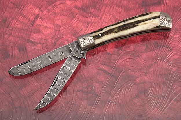 Damascus Two Blade Trapper