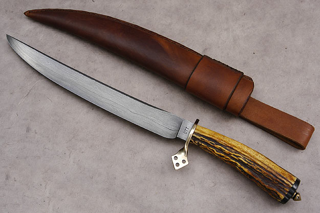 Stag Damascus Twist Bowie