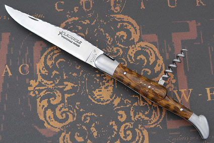 Laguiole Guilloché Picnic Knife with Corkscrew, Snakewood