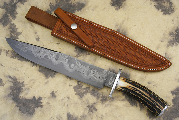 Stag Bowie with Damascus