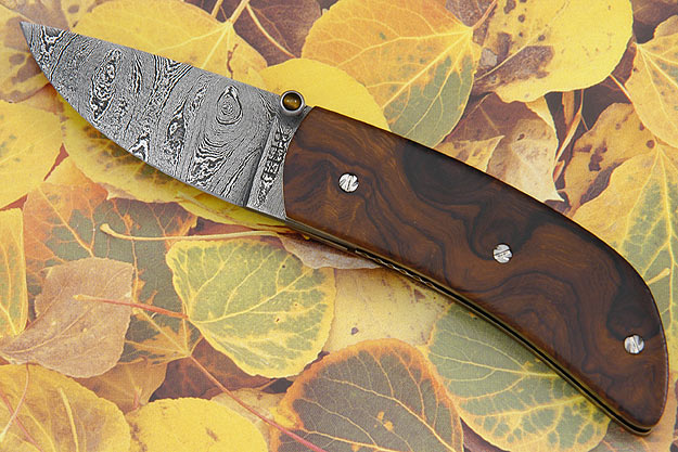 Damascus and Ironwood Liner Lock