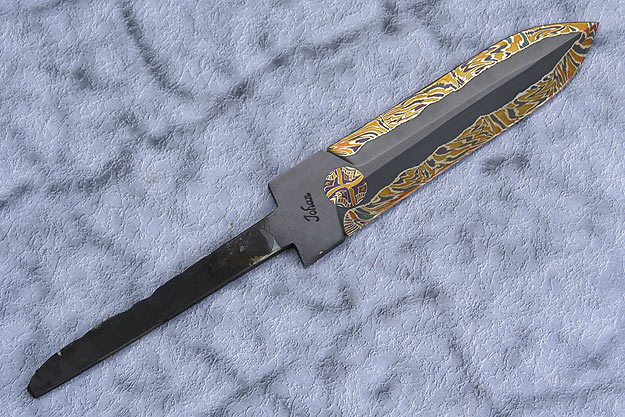 Golden Dragon Mosaic Damascus Blade (5 1/2