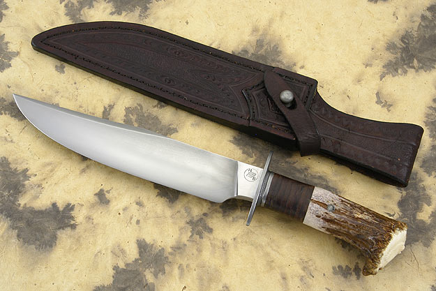 Carved Moose Antler Bowie