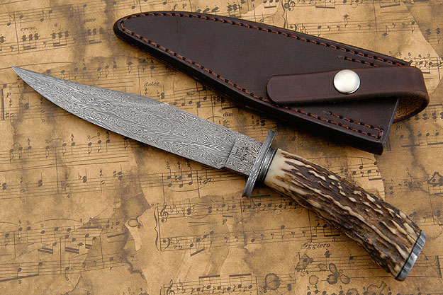 Stag and Damascus Gents Bowie