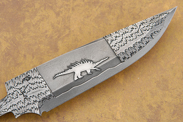 Stegosaur San Mai Mosaic Damascus Blade