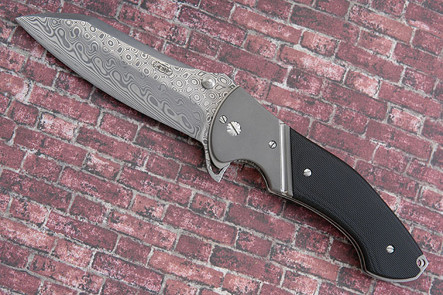 Large Flipper with Stainless Damascus and G10