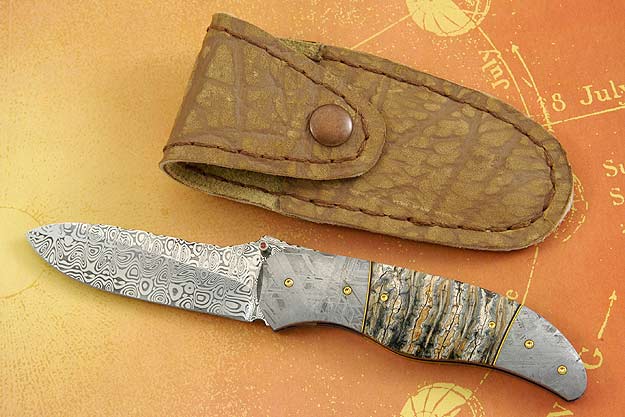 LL-A Scimitar Folder with Meteorite and Molar