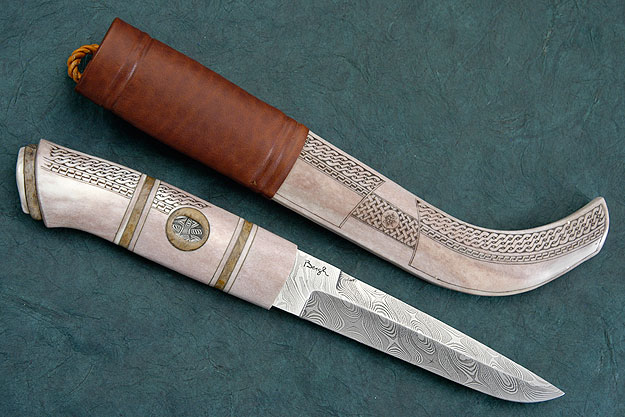 Sami Style Half Horn Hunter with Sallow Root and Reindeer Antler