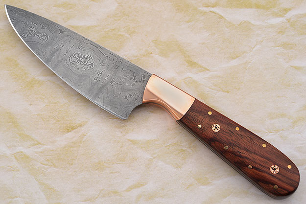 Chef's Knife with Damascus and Ironwood