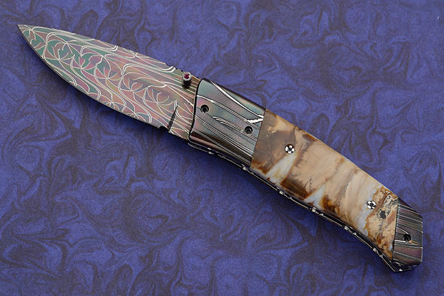 Damascus Mammoth Molar Folder