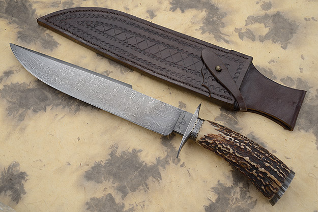 Damascus & Stag Razorback Bowie