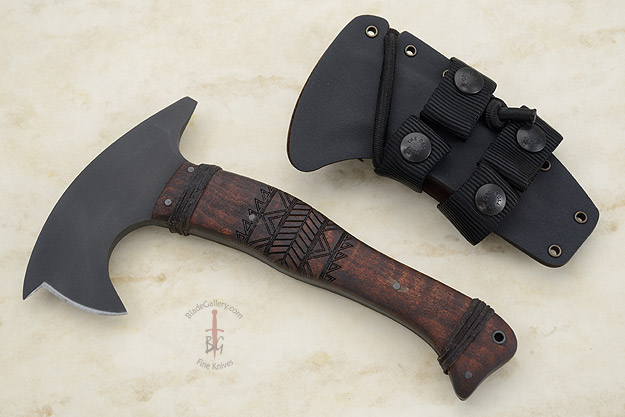 Stealth Spike Axe with Maple Handle, Tribal Markings