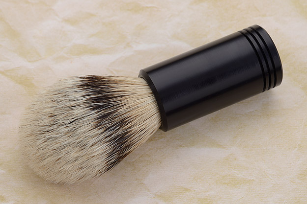 Silvertip Badger Bristle Shaving Brush with Black Mil-Spec Aluminum Handle