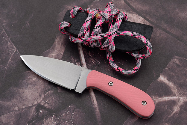 Compact Neck Knife with Pink G10