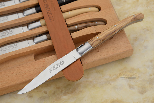 Laguiole Steak Knives, Set of 6 with Mixed Exotic Woods