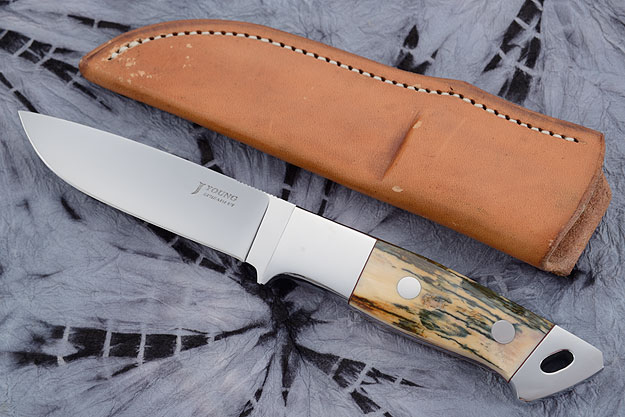 Double Bolstered Loveless Style Drop Point with Mammoth Ivory
