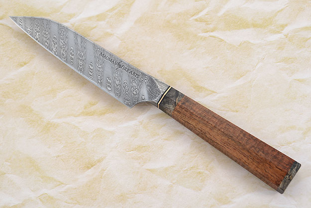 Utility/Slicing Knife (Petty) with Mango, Buckeye Burl and Damascus (4-3/4 in.)
