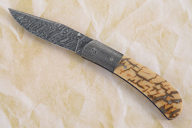 Mammoth Ivory and Twisted W's Damascus Folder