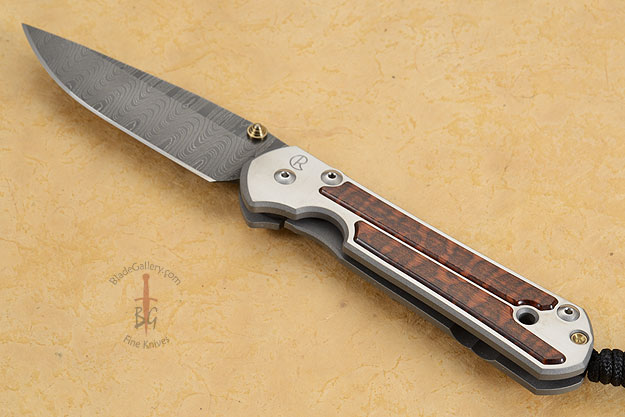 Large Sebenza 21 with Snakewood and Stainless Laddered Damascus