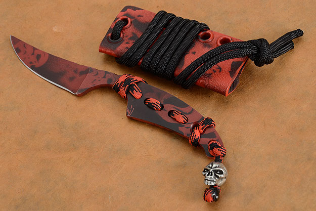 Red and Black Skulls Neck Knife