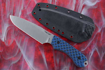 Guardian 5 - Black/Blue G10, Stonewash Blade, Sabre Grind - CPM-3V