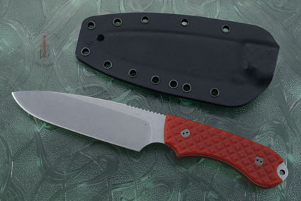 Guardian 5 - Red G10, Stonewash Blade, Sabre Grind - CPM-3V