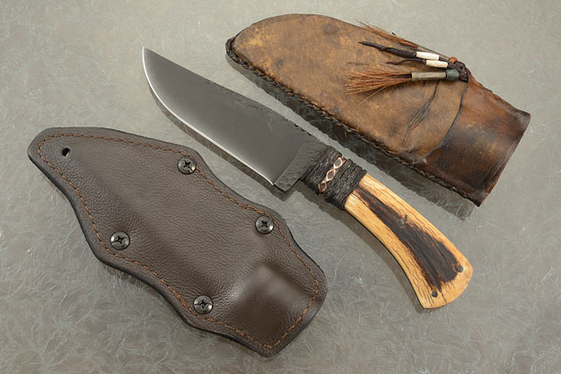 Belt Knife with Elk Antler