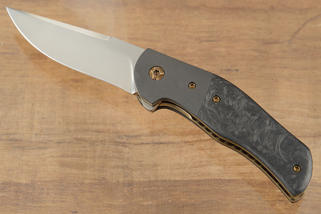 Roadhouse Flipper with Marbled Carbon Fiber and Zirconium