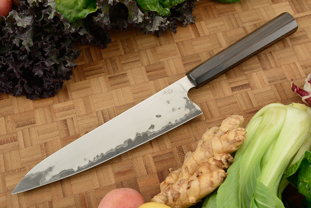 Chef's Knife (Gyuto) with San Mai Traditional Macassar Ebony Handle (7-1/3