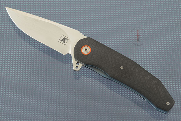 A5 Flipper with Carbon Fiber and Orange G10 (IKBS)