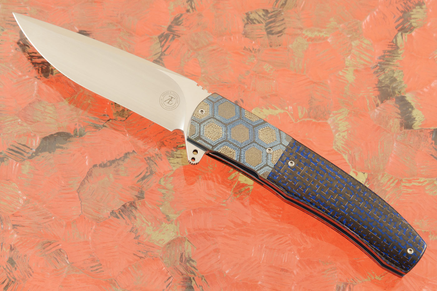 L45 Flipper with Blue Lightning Strike Carbon Fiber and Zirconium (IKBS)