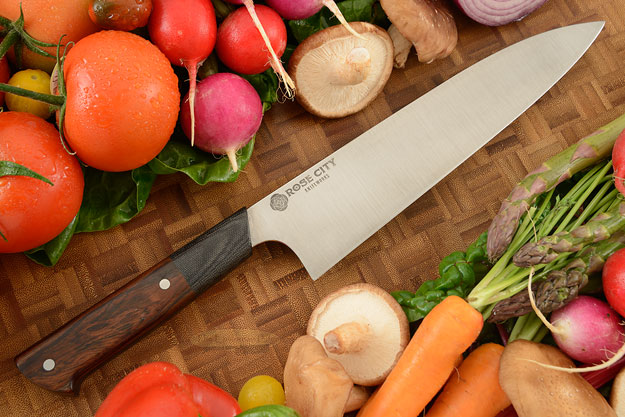 Chef's Knife (Gyuto) -- 9 in. -- with Ironwood -- 52100 Carbon Steel