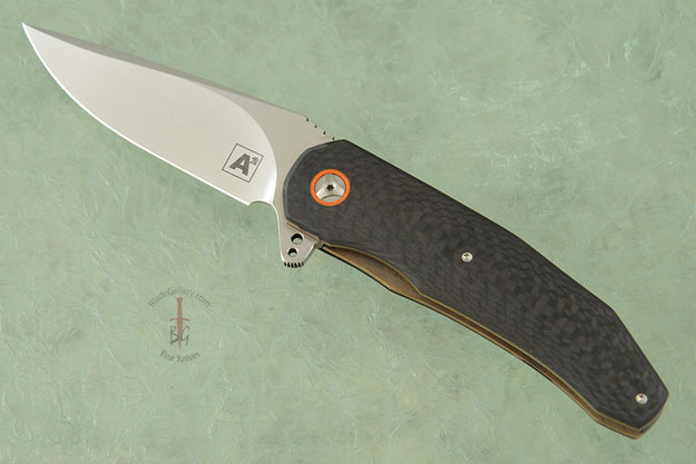 A5 Flipper with Carbon Fiber and Orange G10 (IKBS)