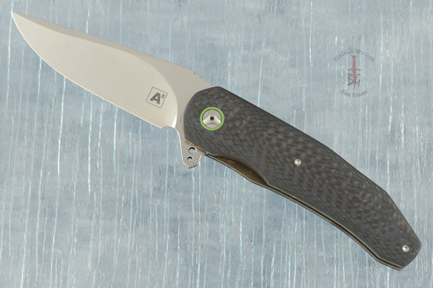 A5 Flipper with Carbon Fiber and Neon Green G10 (IKBS)