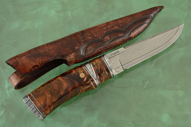 Damascus Hunter with Maple Burl