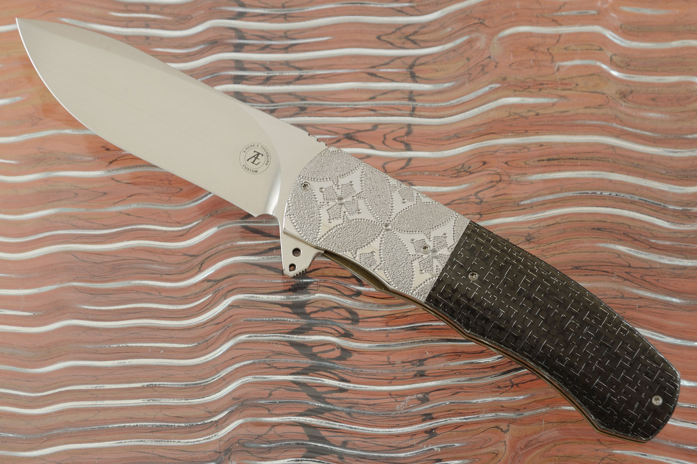 L46 Flipper with Silver Strike Carbon Fiber and Engraved Stainless Steel (Ceramic IKBS)