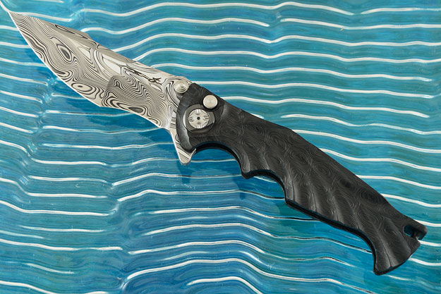 Tighe Breaker Flipper with Integral Jellyroll Carbon Fiber and Damasteel