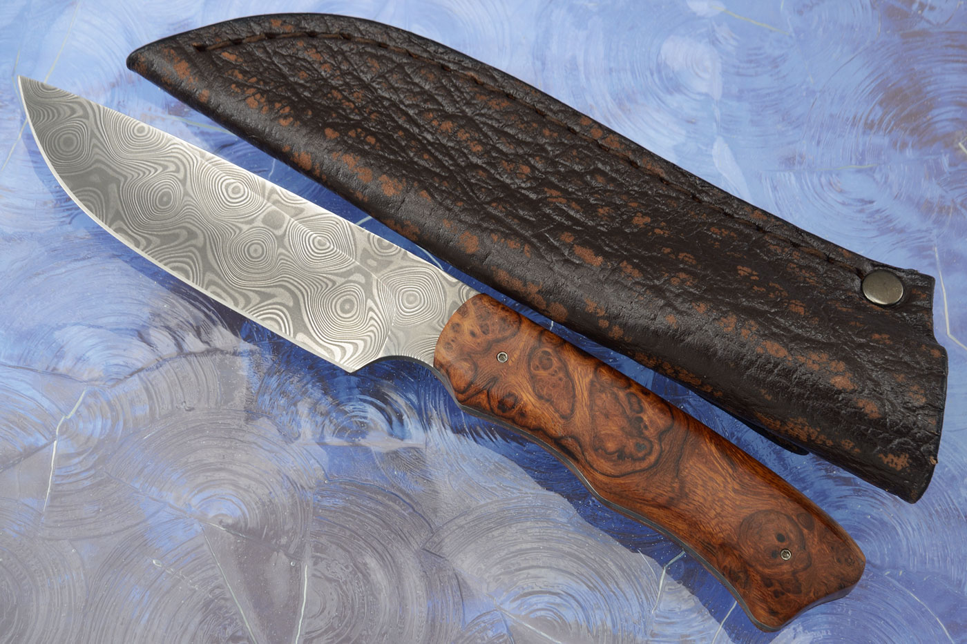 Drop Point Hunter with Desert Ironwood and Damascus